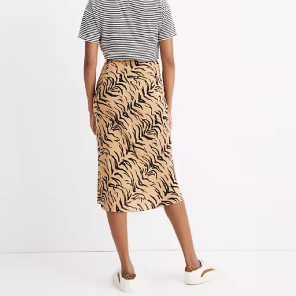 Madewell - Silk Midi Slip Skirt - Tiger Stripe